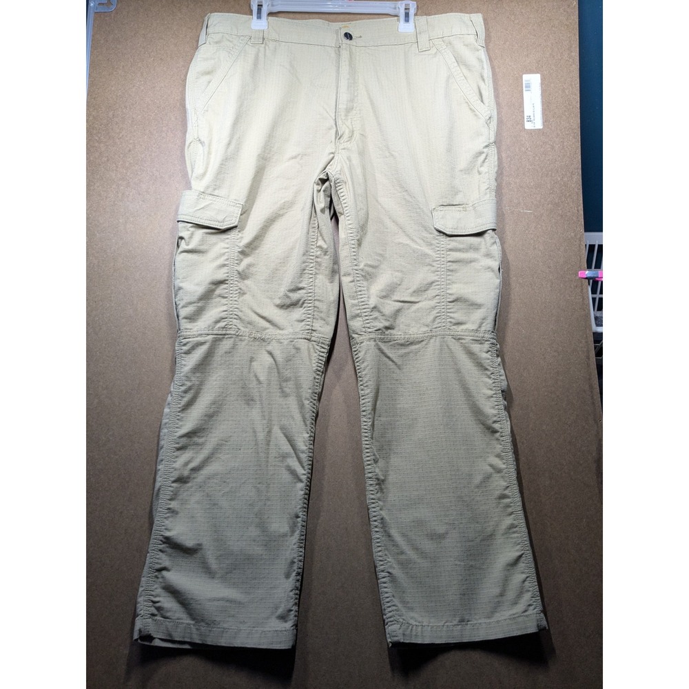 Carhartt Force Relaxed Fit Work Pants Khaki Ripstop Cargo 40x30 BN200-M
